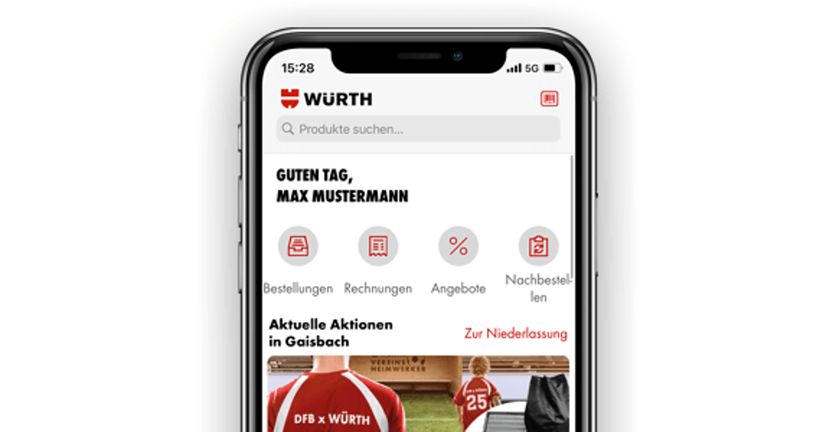 Handy mit Würth App