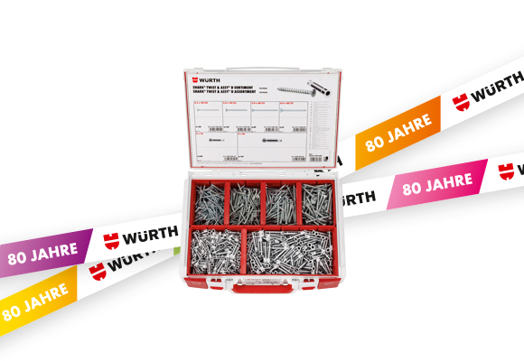 SHARK TWIST & ASSY D Dübel & Dübelschraube Sortiment LIMITED EDITION 700-teilig, im weißen Systemkoffer