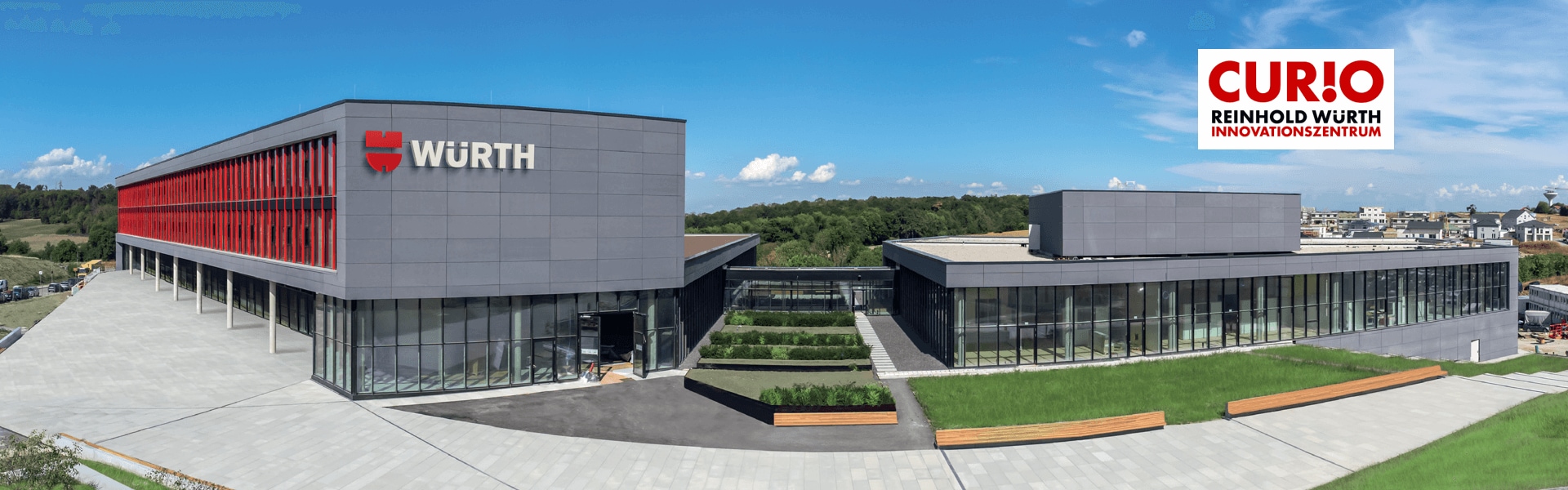 CURIO - Reinhold Würth Innovationszentrum, Südwestseite Blick auf HAupteingang und Foyer 