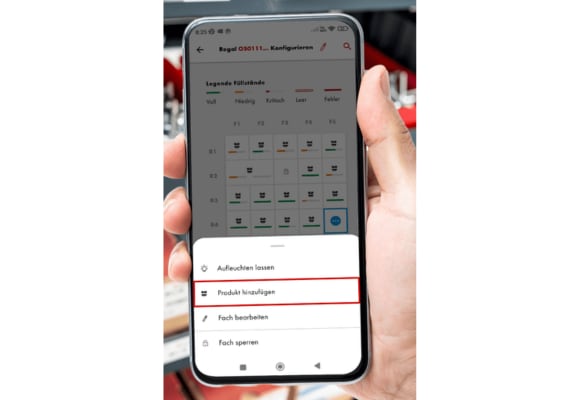 ORSY Cockpit App mit dem Button 'Produkt hinzufügen'