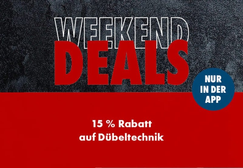 15 % auf Dübeltechnik über die Würth App