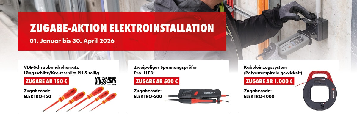Elektroinstallation Zugabe-Aktion