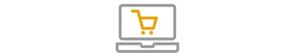 Icon Einkaufswagen in Laptop