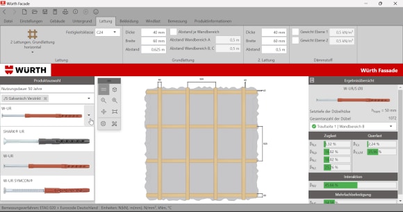 Modul Fassade in der Würth Technical Software