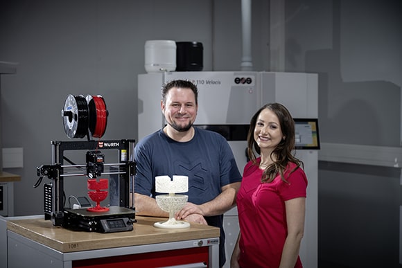 Würth Logo aus dem 3D-Druck im Pulververfahren Würth Logo aus dem 3D-Druck im Pulververfahren