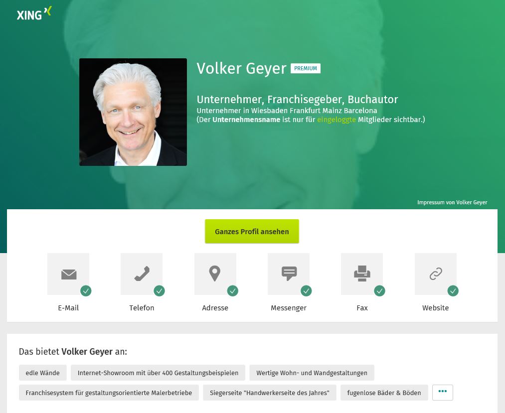 Premium Profil Handwerker Premium Profil Handwerker