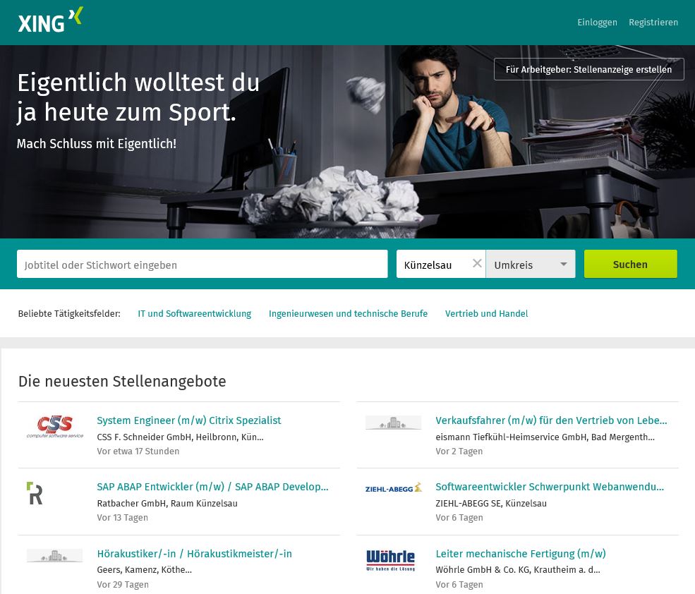 Stellenmarkt auf XING Stellenmarkt auf XING