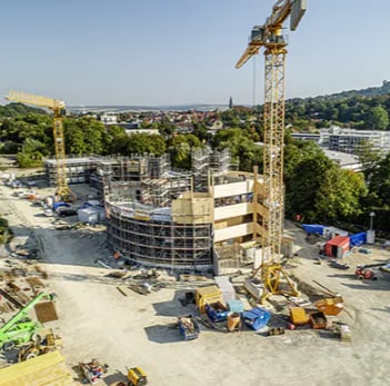Hybride Bauweise aus Holz und Beton