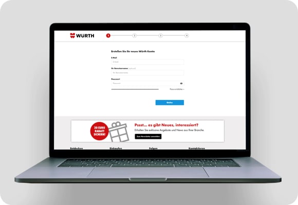 Registrierung Online-Shop