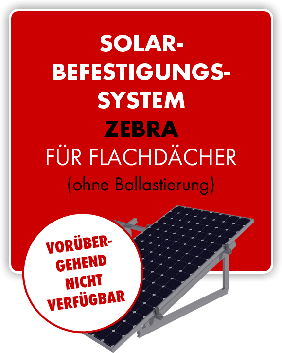 Solarbefestigungssystem ZEBRA Flachdach