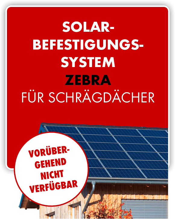 Solarbefestigungssystem ZEBRA Schrägdach