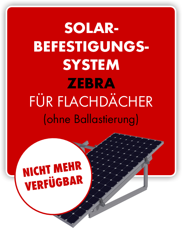 Solarbefestigungssystem ZEBRA Flachdach