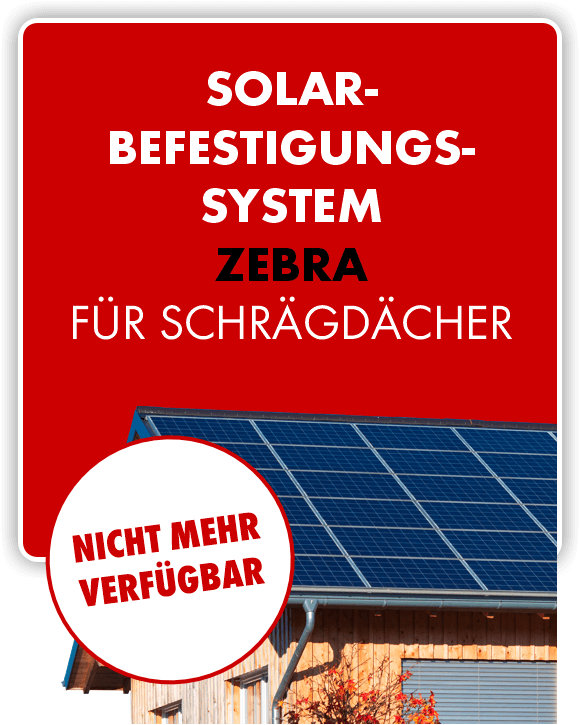 Solarbefestigungssystem ZEBRA Schrägdach